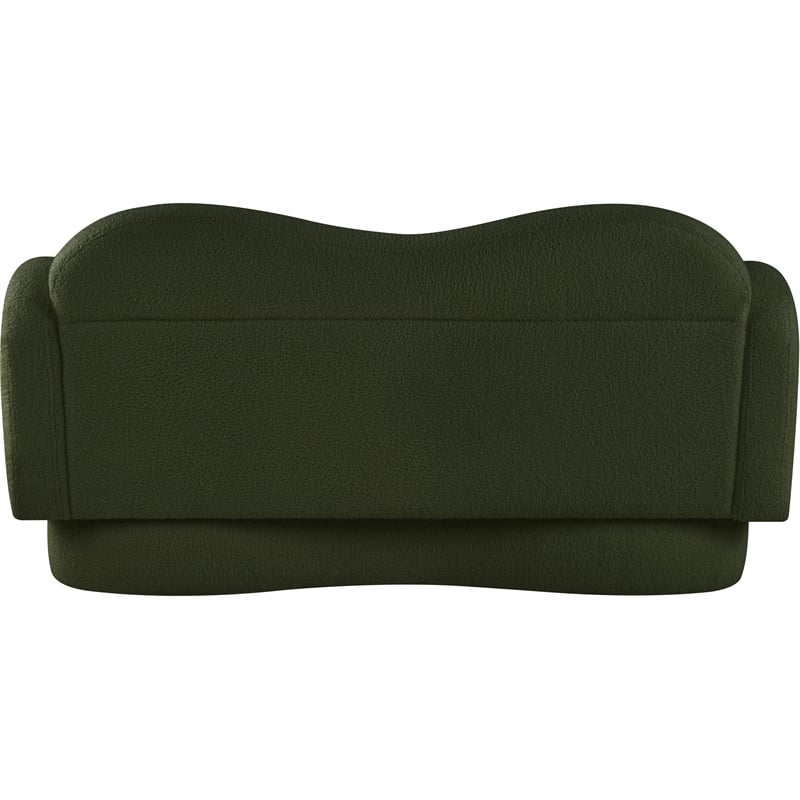 Meridian Furniture Bloom Green Teddy Fabric Loveseat