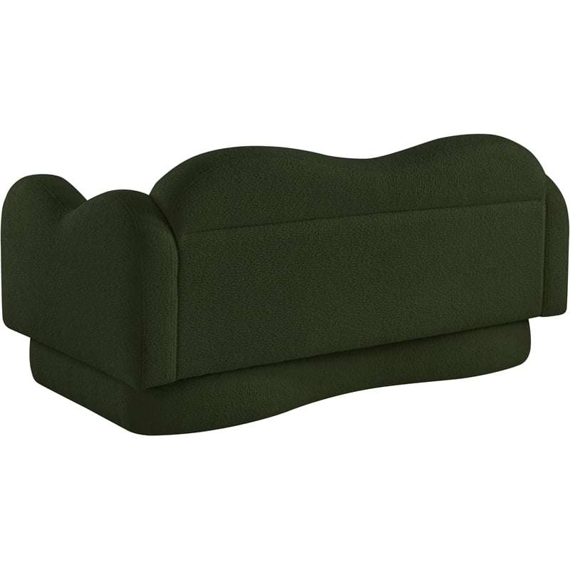 Meridian Furniture Bloom Green Teddy Fabric Loveseat