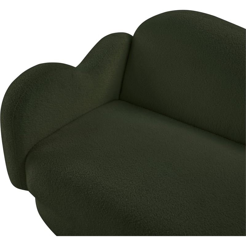 Meridian Furniture Bloom Green Teddy Fabric Loveseat