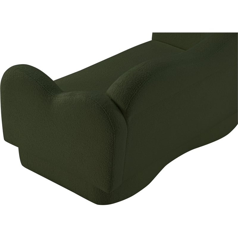 Meridian Furniture Bloom Green Teddy Fabric Loveseat