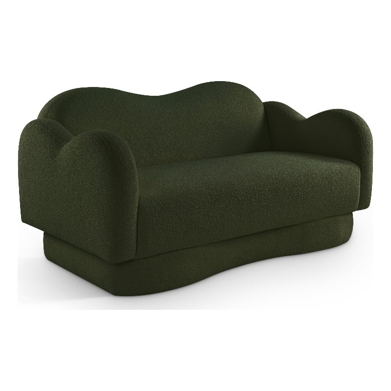 Meridian Furniture Bloom Green Teddy Fabric Loveseat