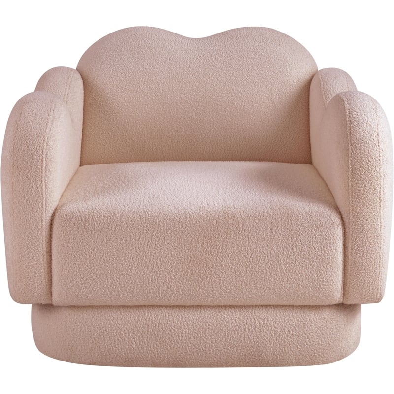 Meridian Furniture Bloom Pink Teddy Fabric Chair