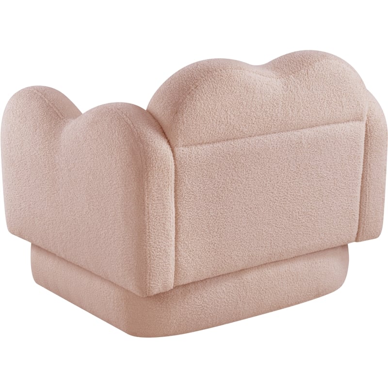 Meridian Furniture Bloom Pink Teddy Fabric Chair