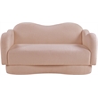 Meridian Furniture Bloom Pink Teddy Fabric Loveseat