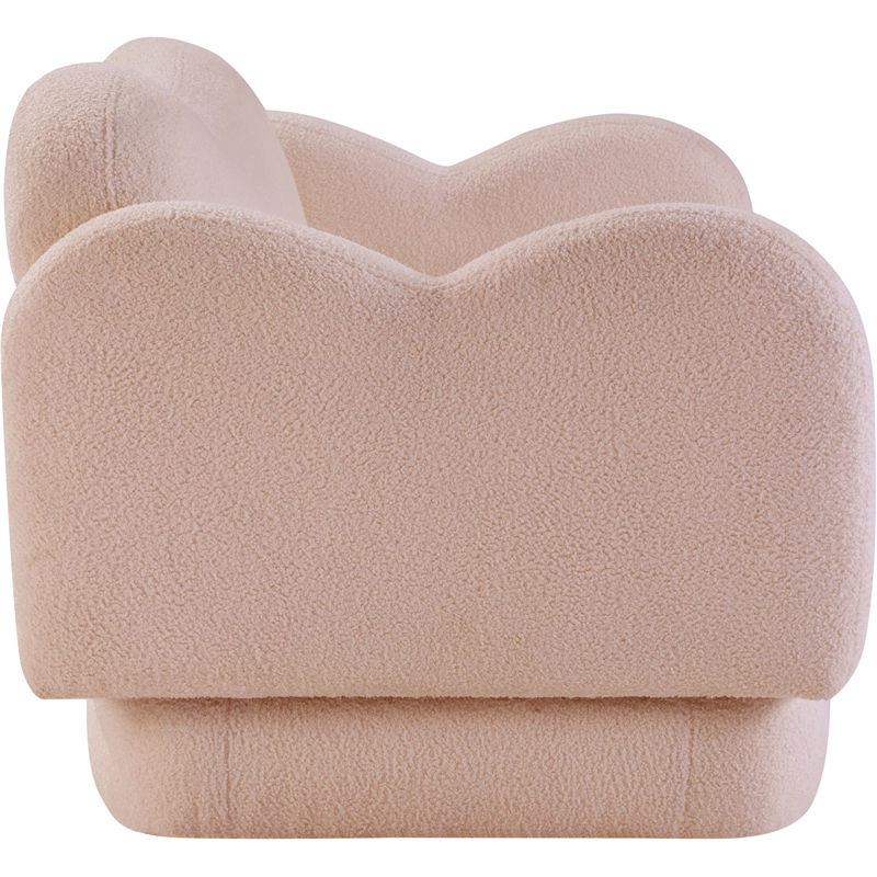 Meridian Furniture Bloom Pink Teddy Fabric Loveseat