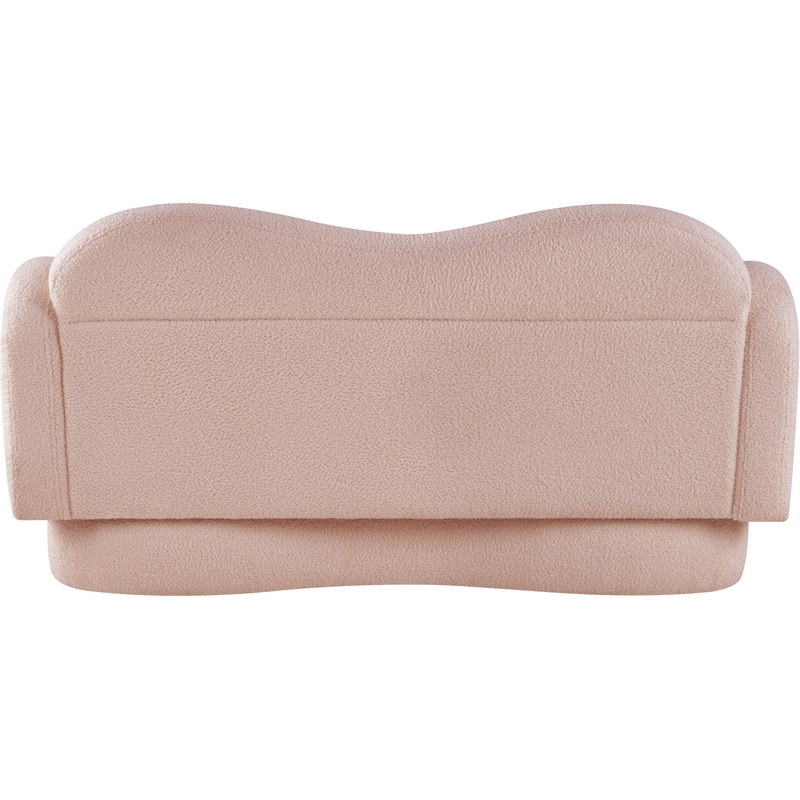Meridian Furniture Bloom Pink Teddy Fabric Loveseat