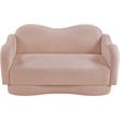 Meridian Furniture Bloom Pink Teddy Fabric Loveseat