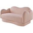 Meridian Furniture Bloom Pink Teddy Fabric Loveseat