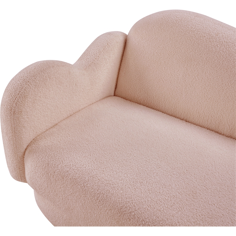 Meridian Furniture Bloom Pink Teddy Fabric Loveseat