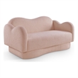 Meridian Furniture Bloom Pink Teddy Fabric Loveseat