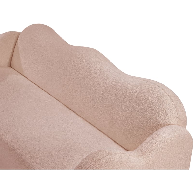 Meridian Furniture Bloom Pink Teddy Fabric Sofa