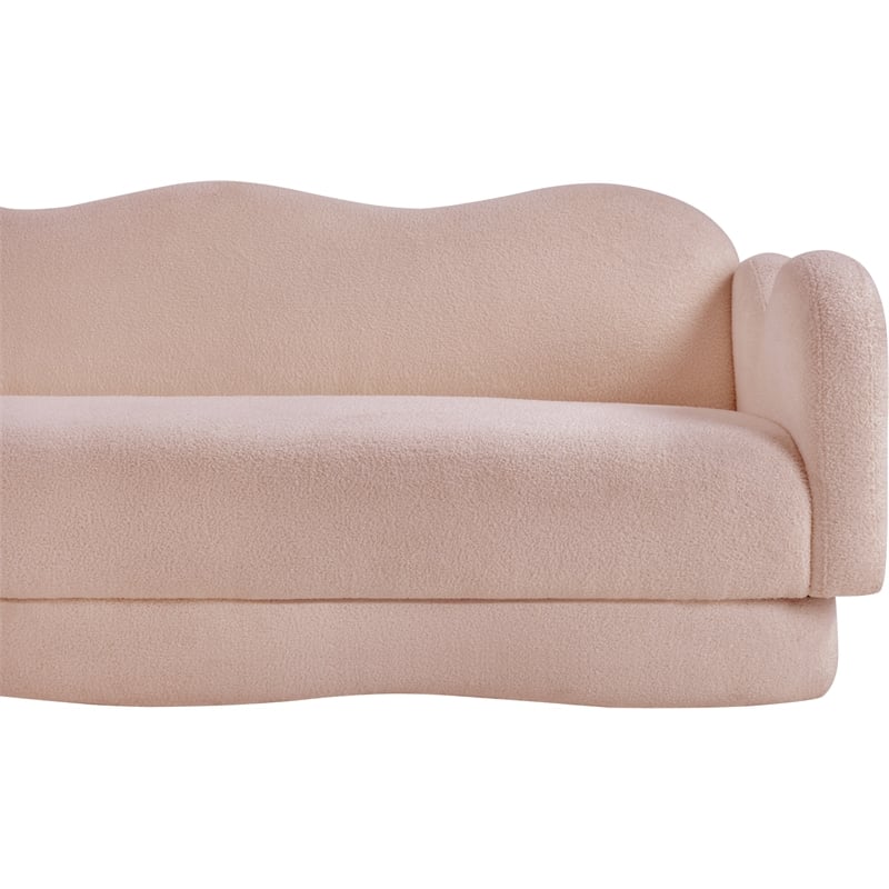 Meridian Furniture Bloom Pink Teddy Fabric Sofa