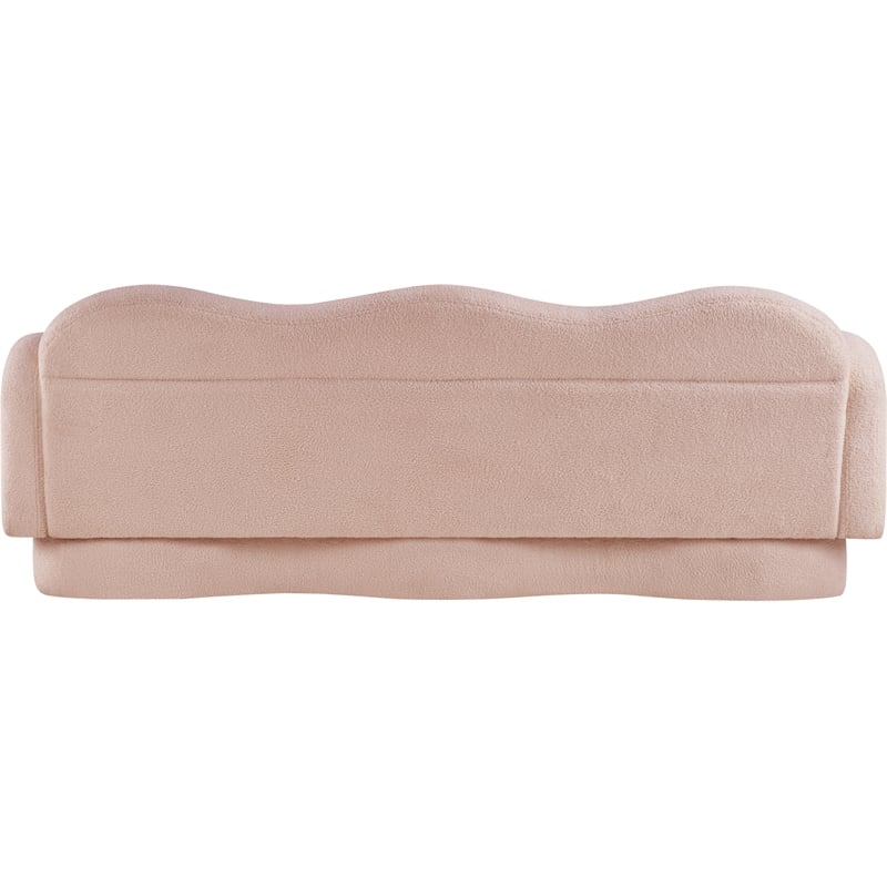 Meridian Furniture Bloom Pink Teddy Fabric Sofa