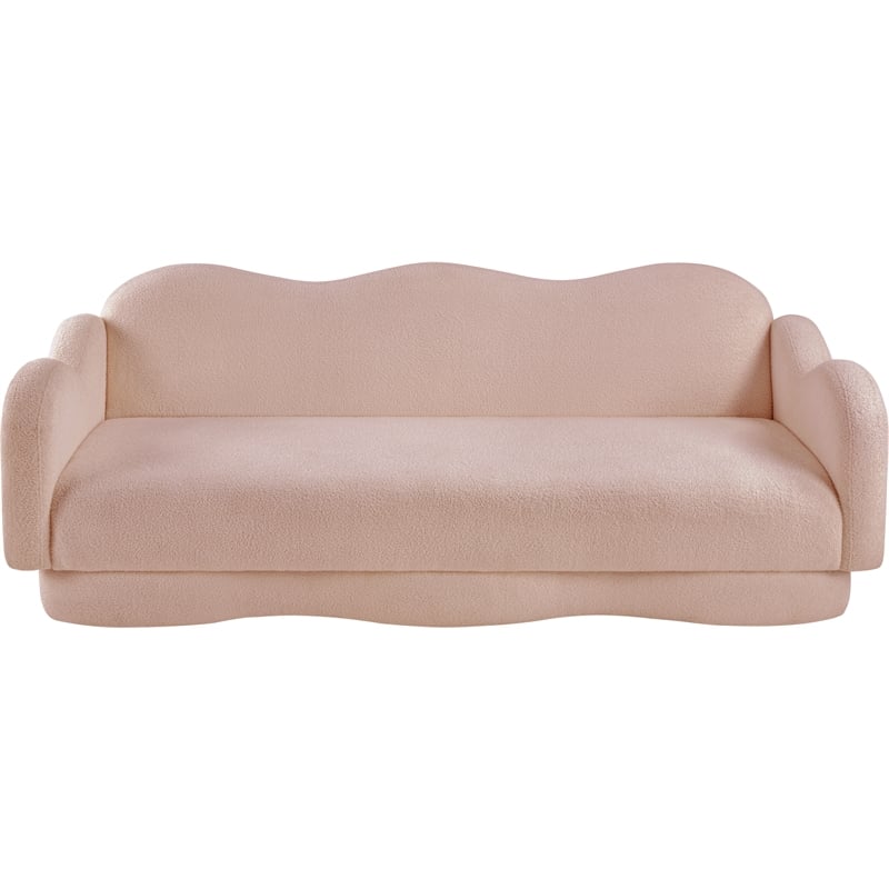 Meridian Furniture Bloom Pink Teddy Fabric Sofa