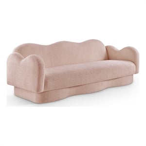 Meridian Furniture Bloom Pink Teddy Fabric Sofa