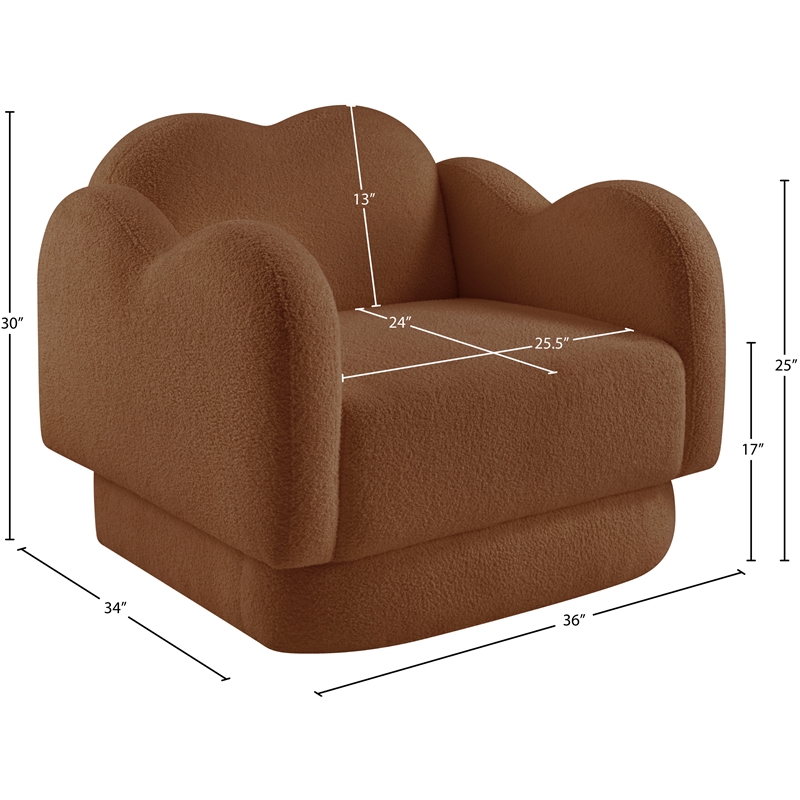 Meridian Furniture Bloom Saddle Teddy Fabric Chair