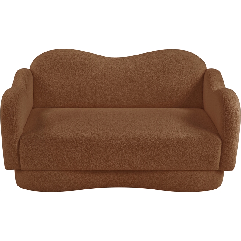 Meridian Furniture Bloom Saddle Teddy Fabric Loveseat