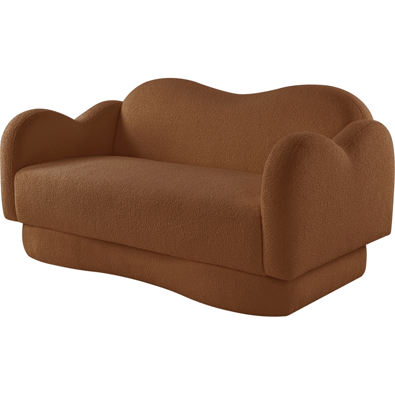 Meridian Furniture Bloom Saddle Teddy Fabric Loveseat