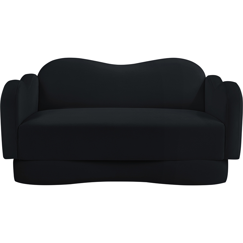 Meridian Furniture Bloom Black Velvet Loveseat
