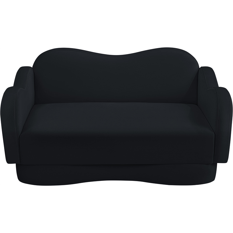 Meridian Furniture Bloom Black Velvet Loveseat