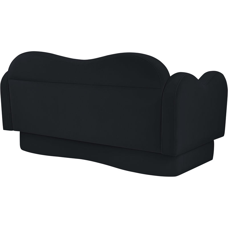 Meridian Furniture Bloom Black Velvet Loveseat