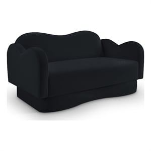 Meridian Furniture Bloom Black Velvet Loveseat