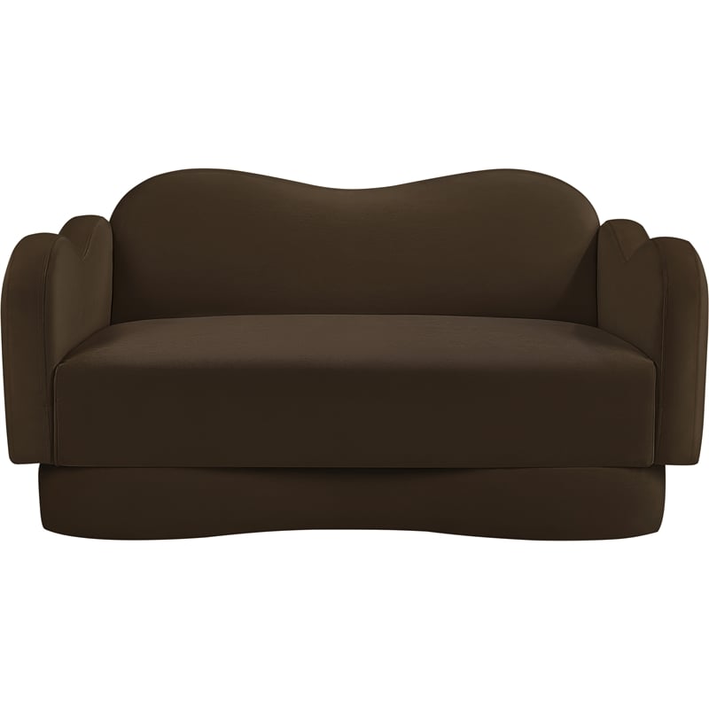 Meridian Furniture Bloom Brown Velvet Loveseat