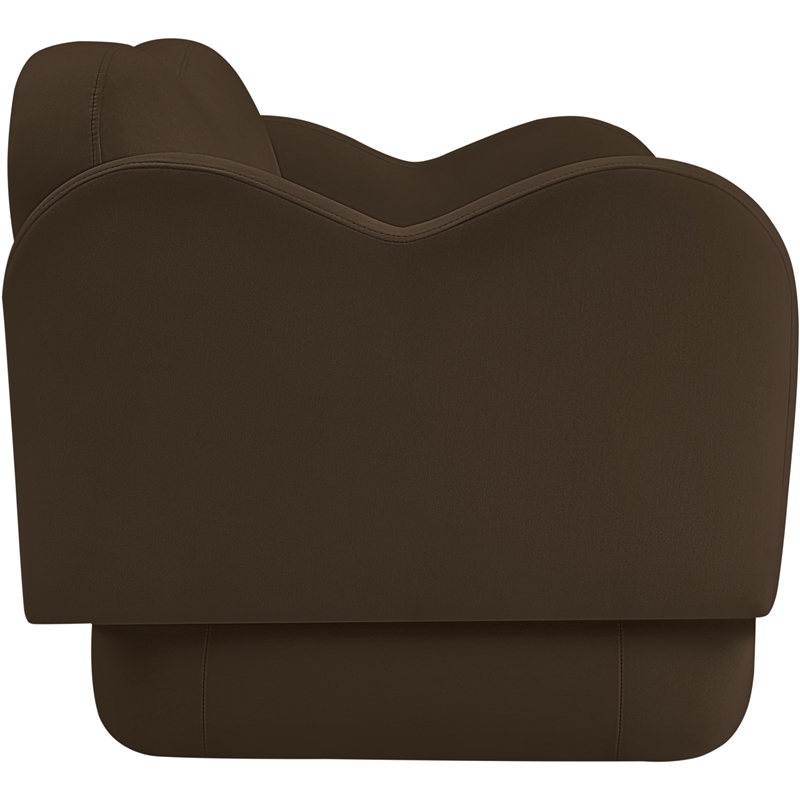Meridian Furniture Bloom Brown Velvet Loveseat