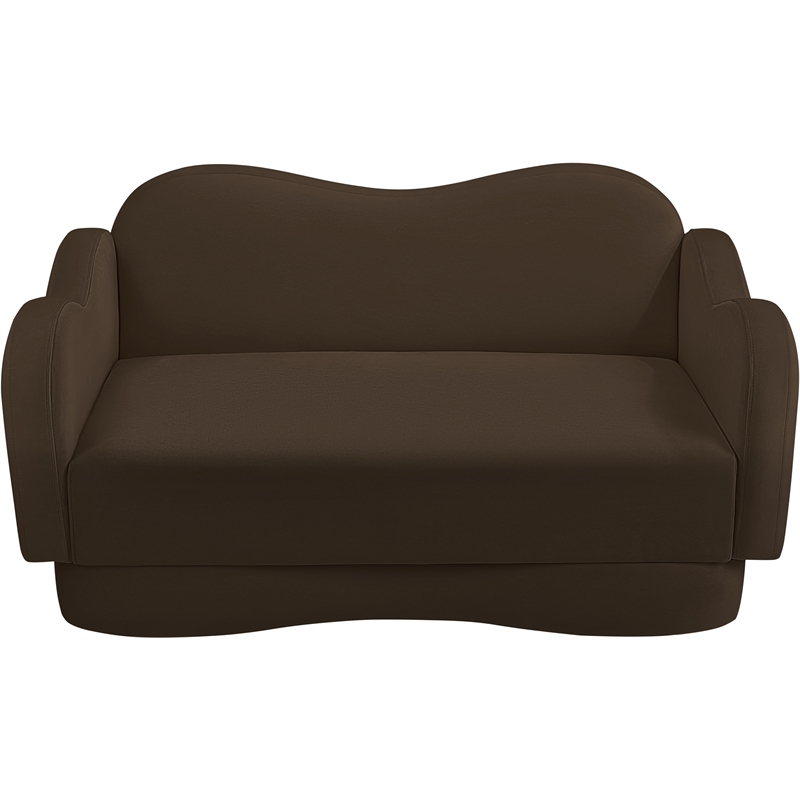 Meridian Furniture Bloom Brown Velvet Loveseat
