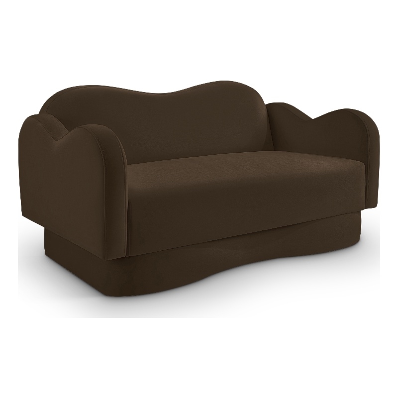Meridian Furniture Bloom Brown Velvet Loveseat