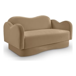 Meridian Furniture Bloom Camel Velvet Loveseat