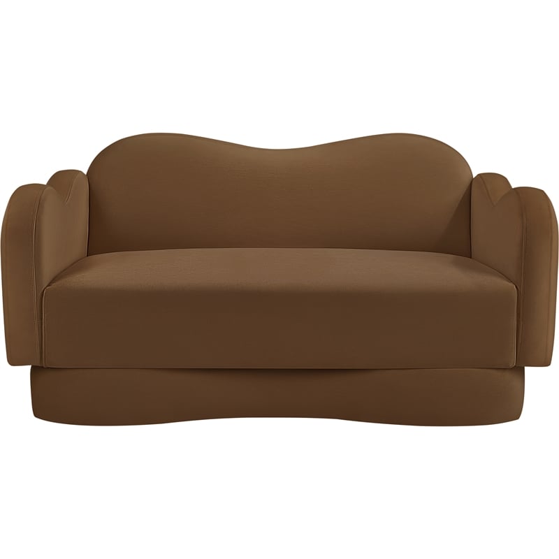 Meridian Furniture Bloom Saddle Velvet Loveseat