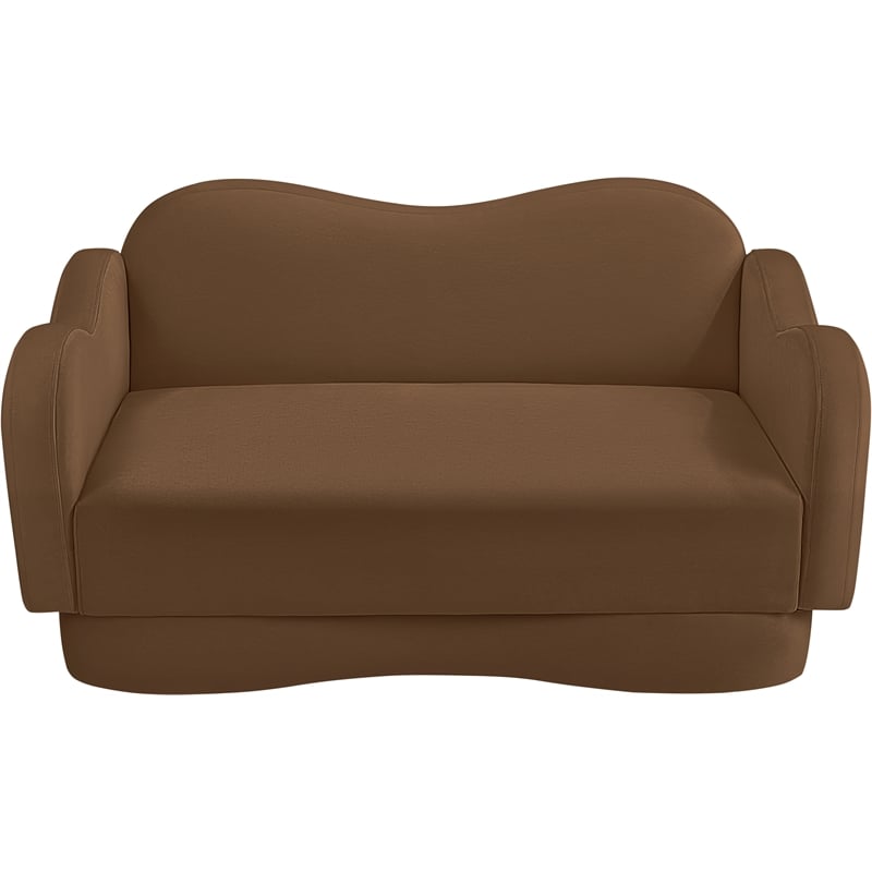 Meridian Furniture Bloom Saddle Velvet Loveseat