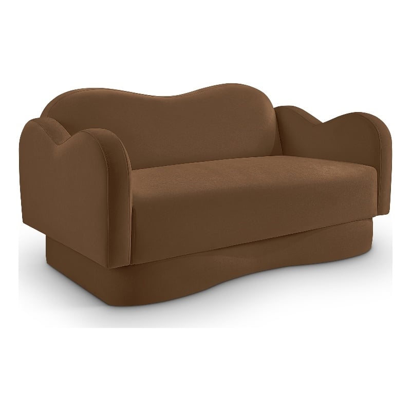 Meridian Furniture Bloom Saddle Velvet Loveseat