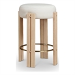 Meridian Furniture Harrison Cream Vegan Leather Counter Stool