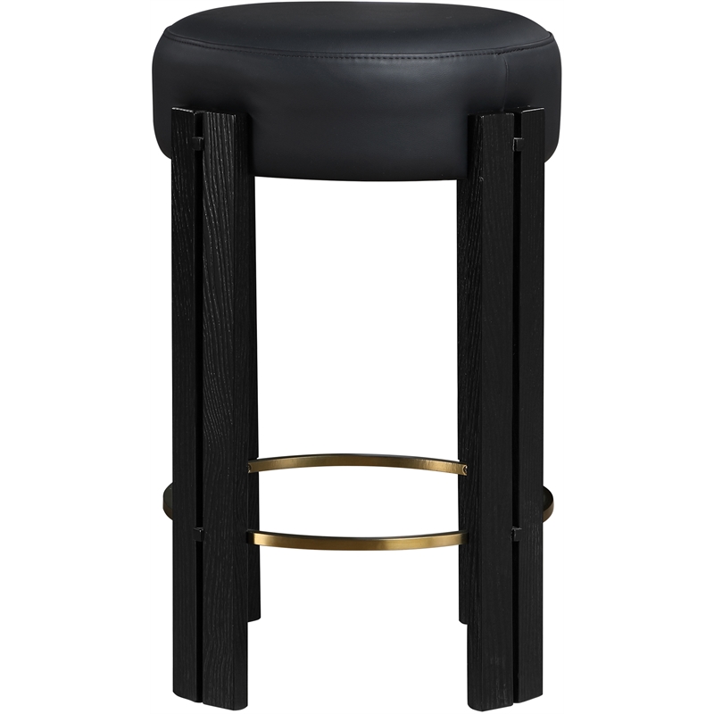 Meridian Furniture Harrison Black Vegan Leather Counter Stool