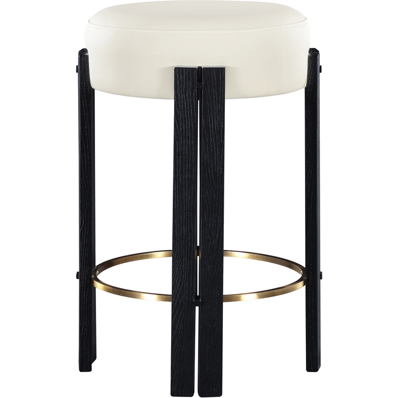 Meridian Furniture Harrison Cream Vegan Leather Counter Stool