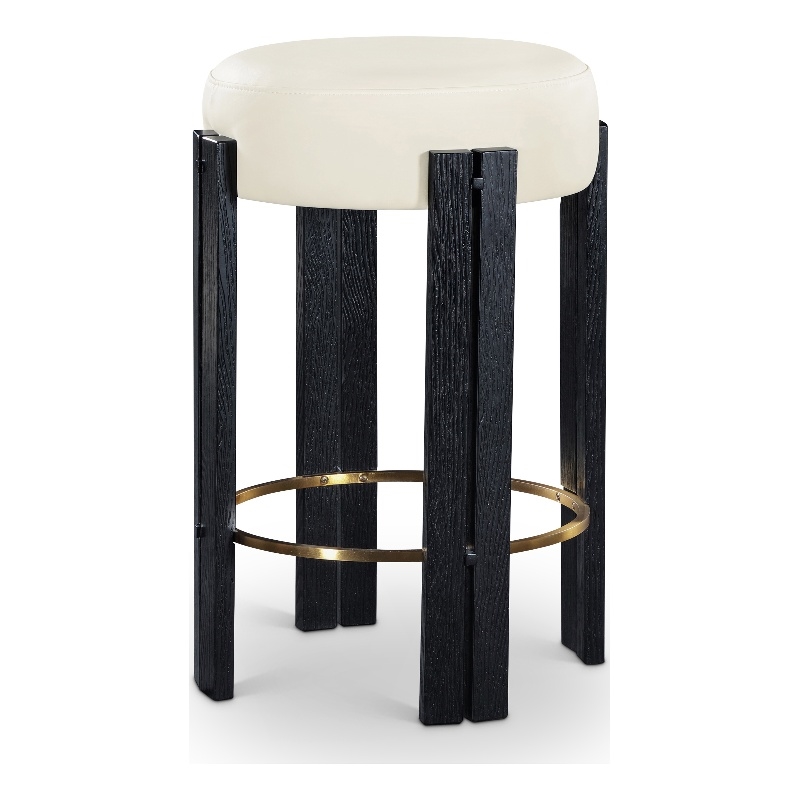 Meridian Furniture Harrison Cream Vegan Leather Counter Stool