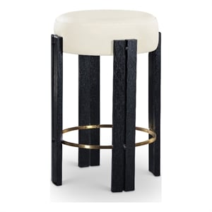 Meridian Furniture Harrison Cream Vegan Leather Counter Stool