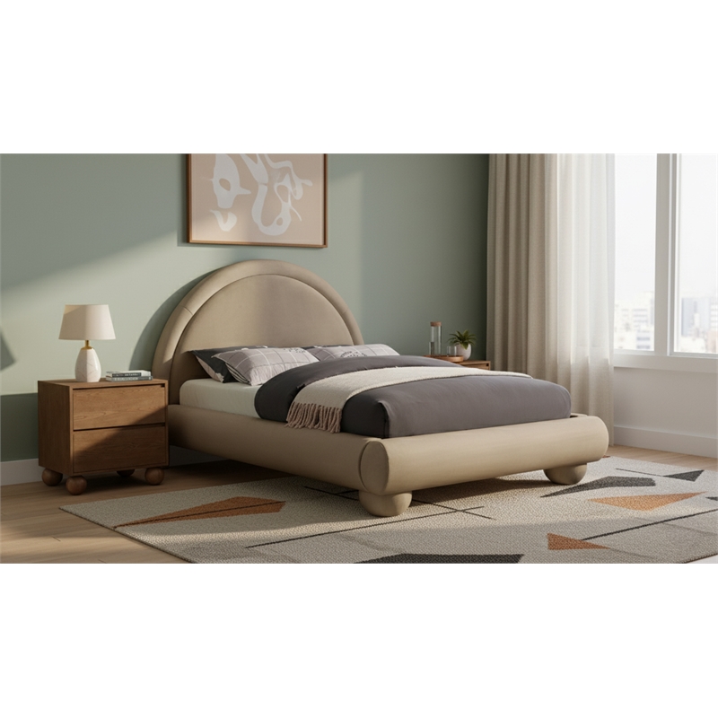 Meridian Furniture Madrid Taupe Velvet Full Bed