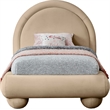 Meridian Furniture Madrid Beige Velvet Twin Bed