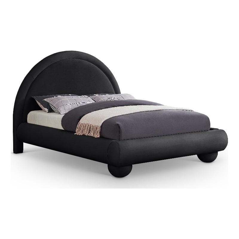 Meridian Furniture Madrid Black Velvet King Bed