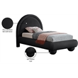 Meridian Furniture Madrid Black Velvet Twin Bed