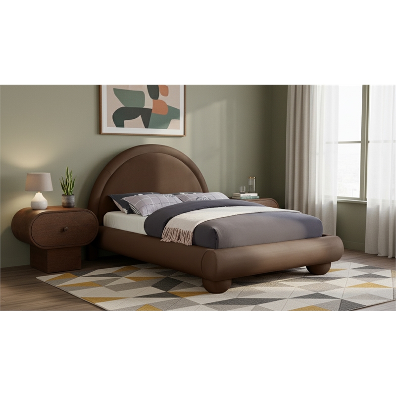 Meridian Furniture Madrid Brown Velvet Full Bed