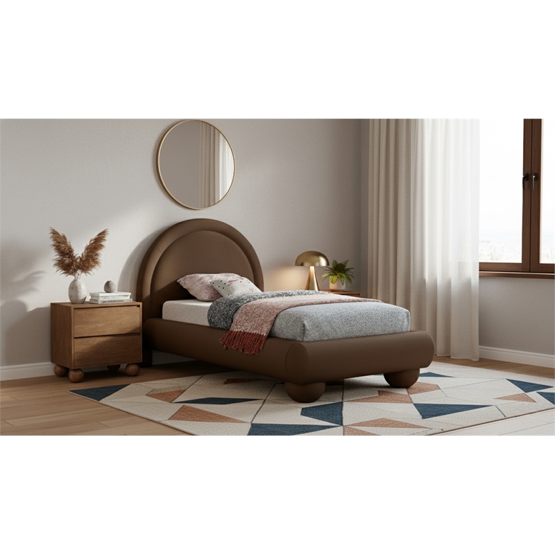 Meridian Furniture Madrid Brown Velvet Twin Bed