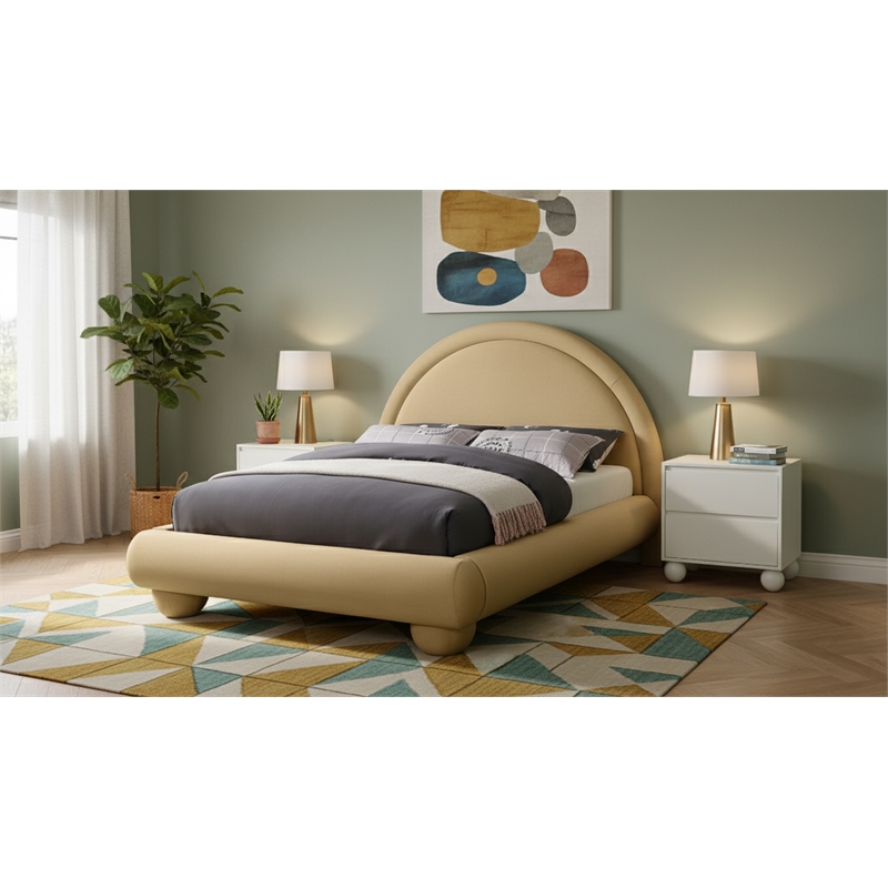 Meridian Furniture Madrid Camel Velvet Full Bed