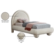 Meridian Furniture Madrid Cream Velvet Twin Bed