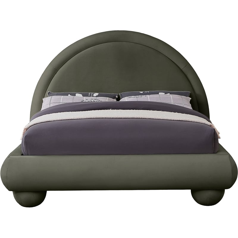 Meridian Furniture Madrid Green Velvet Full Bed