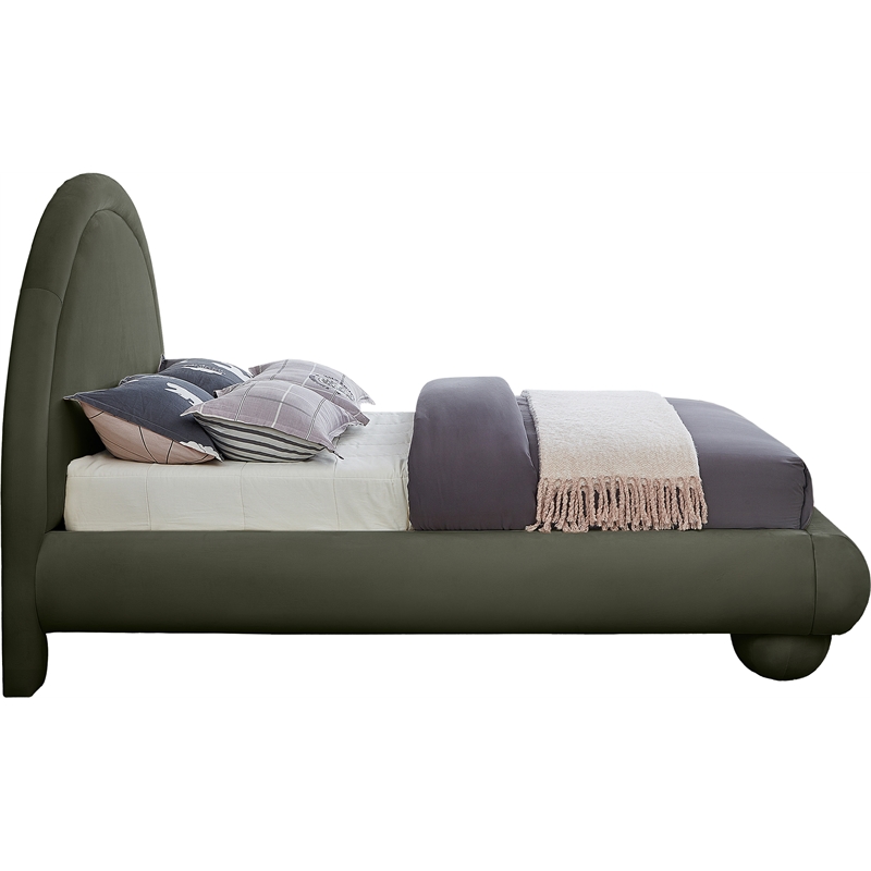 Meridian Furniture Madrid Green Velvet King Bed
