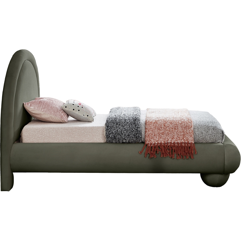 Meridian Furniture Madrid Green Velvet Twin Bed